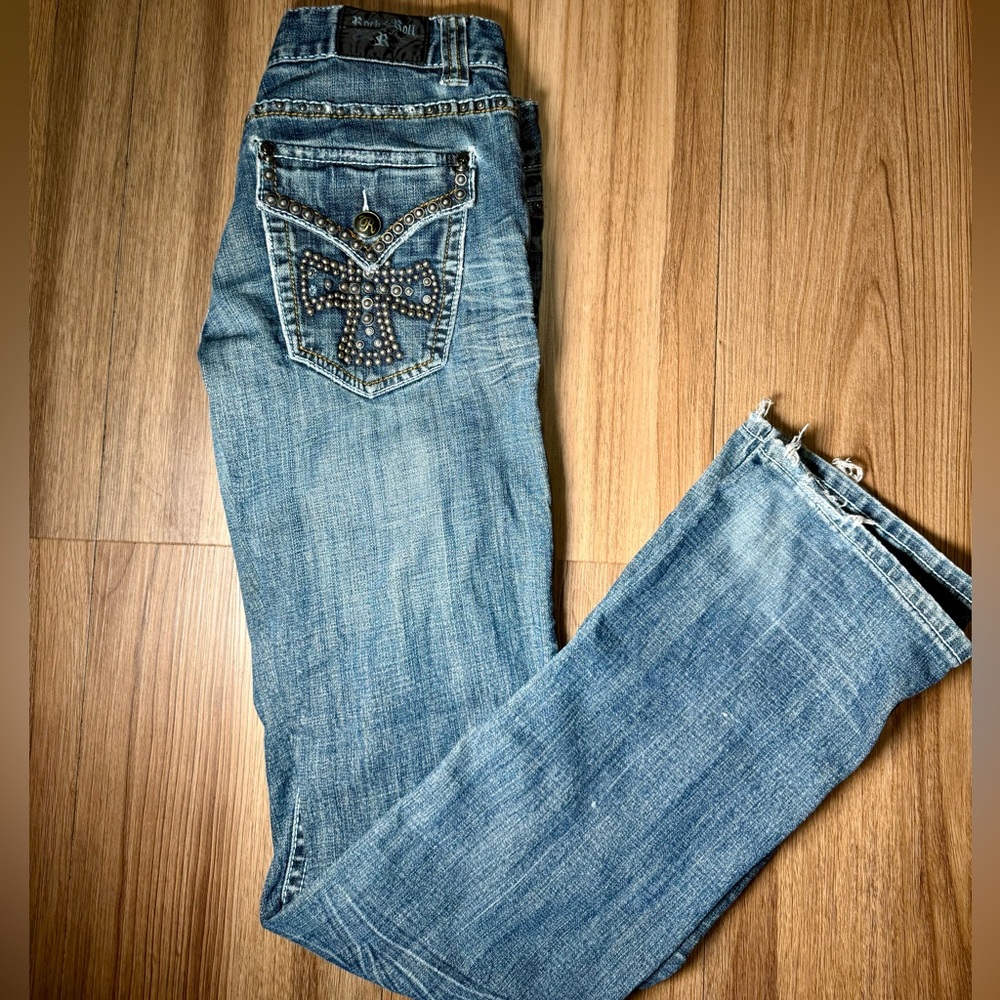 Rock & Roll Cowgirl Light Blue Boot Cut Jeans